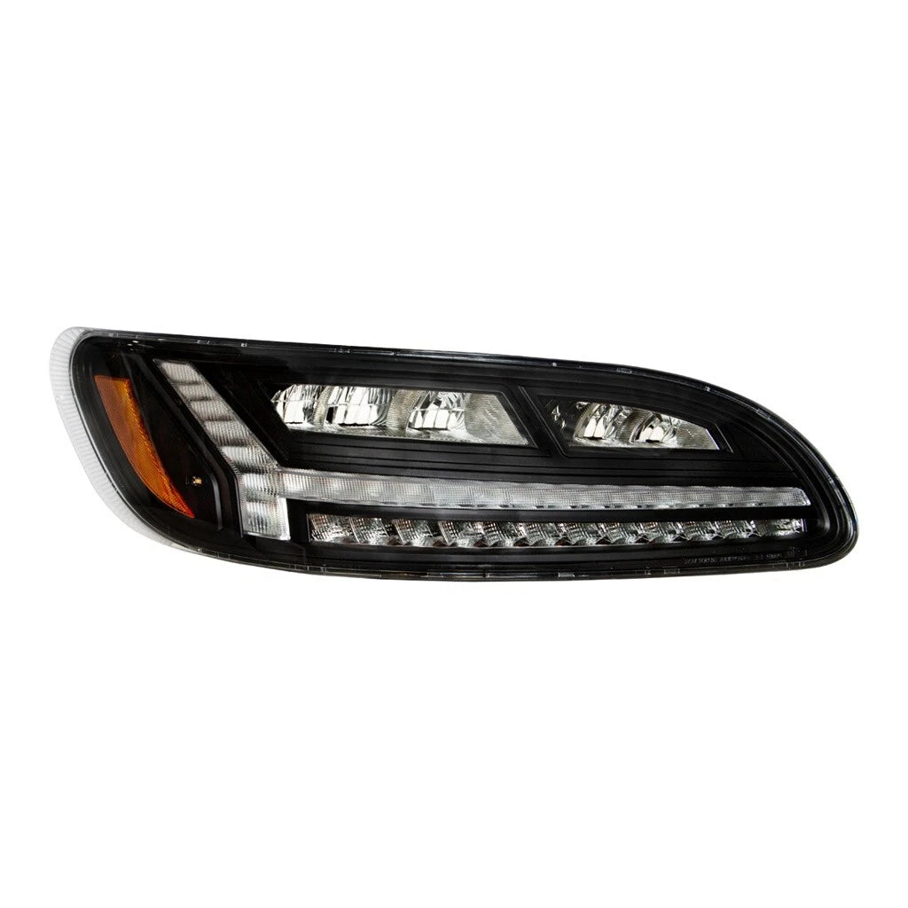 LED Headlights Kit with White Light Bar for Peterbilt 386 (2006–2016)