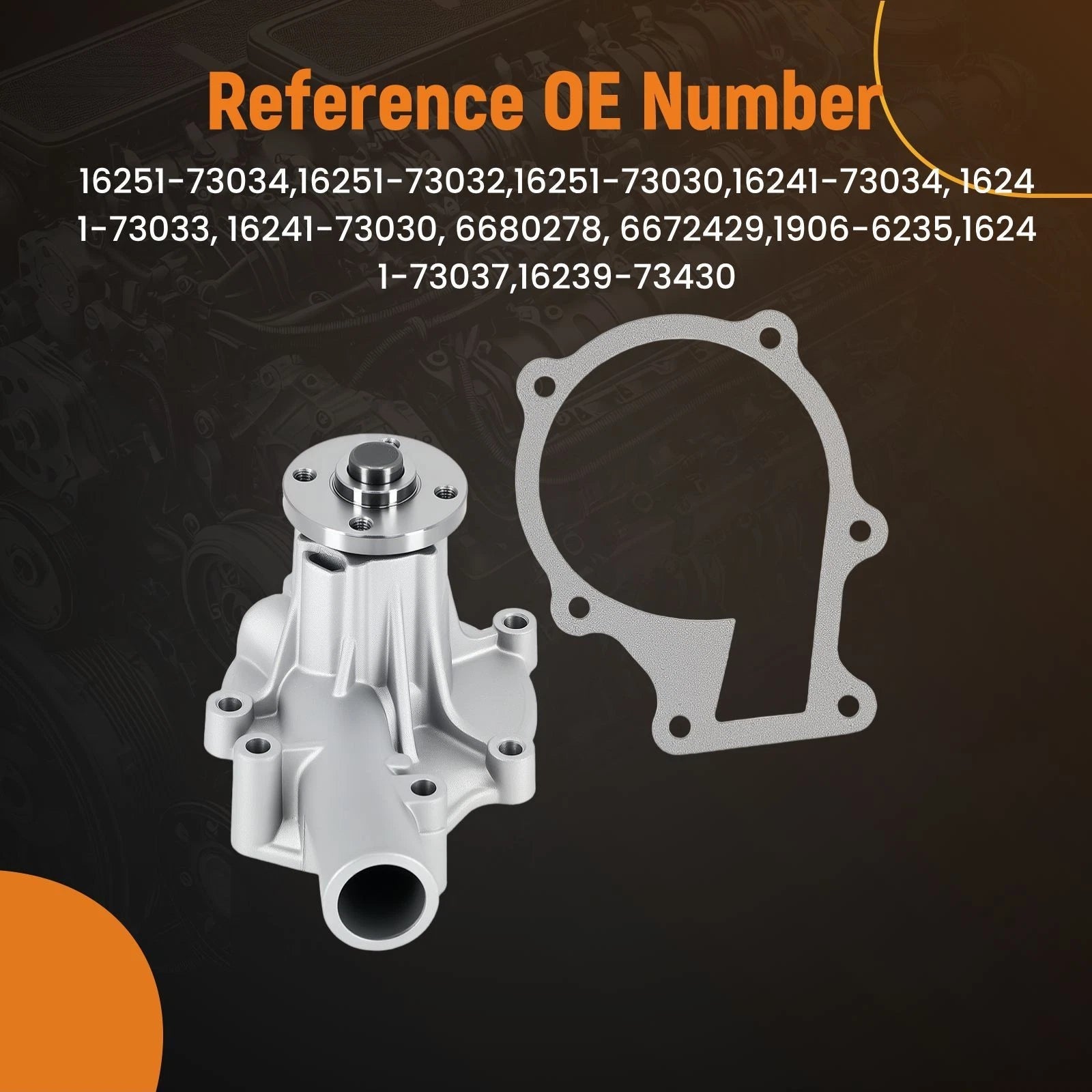 68mm Water Pump for Kubota V1505 V1305 D1105 D905