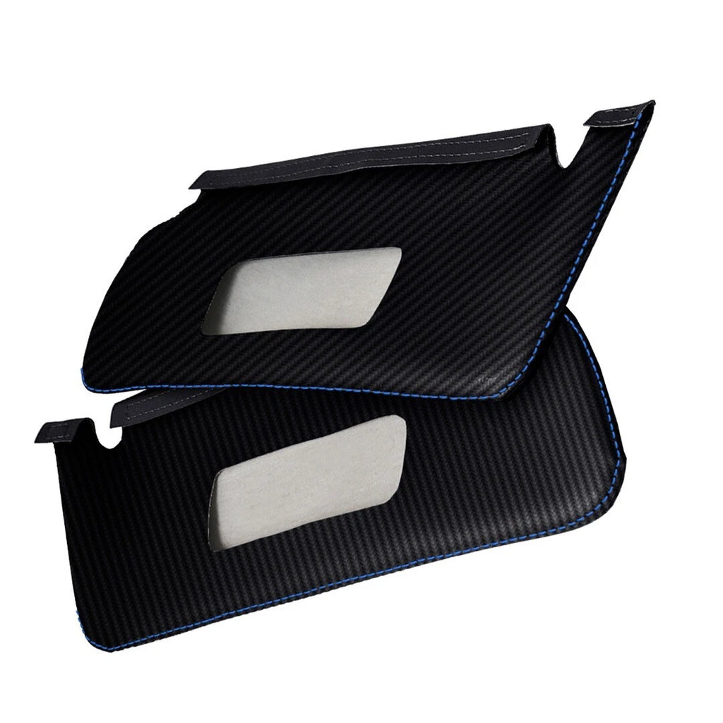 Sunvisors Cover Skin for Ford Explorer (2011–2019) Carbon Blue Stitch