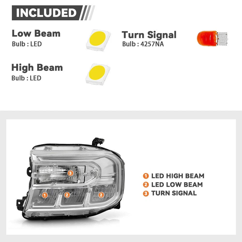 LED Headlight Set for 2022-2024 Ford Maverick XL XLT w/o LED DRL Left & Right