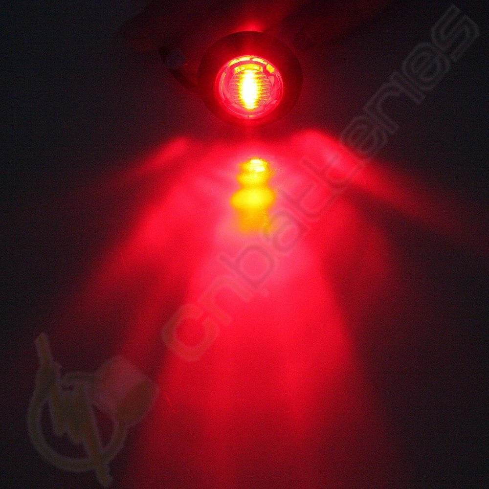 20x Round 3/4" Red LED Side Marker Indicator Light for Truck Trailer SUV