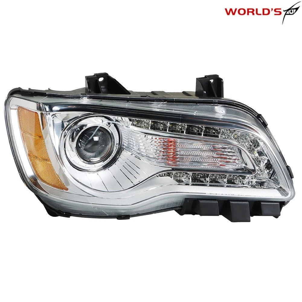 Set of 2 Headlights for Chrysler 300 (2011–2014) Chrome Housing Halogen