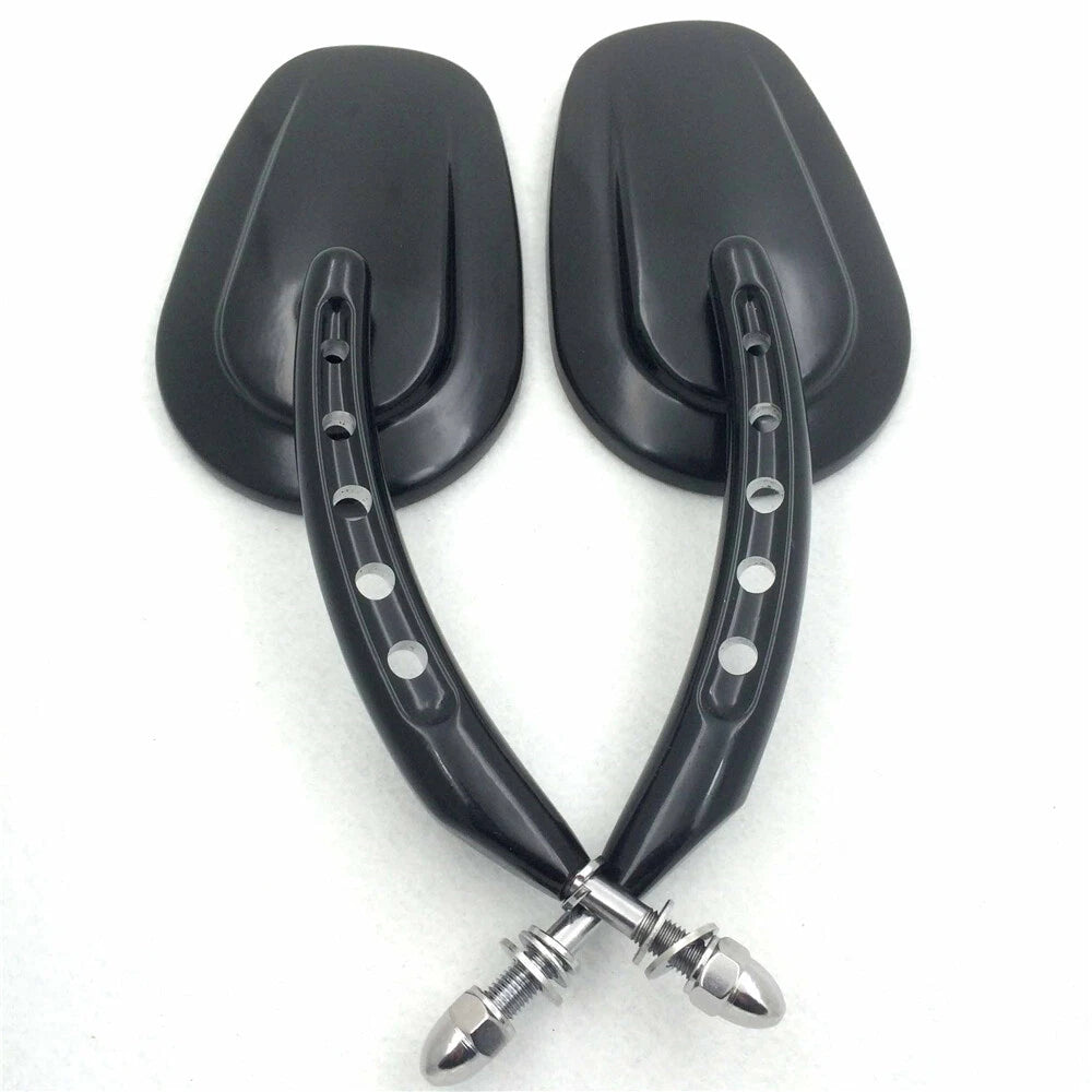 Black Big Side Mirrors 8mm for Harley Dyna Super Glide Convertible (2005–2017)