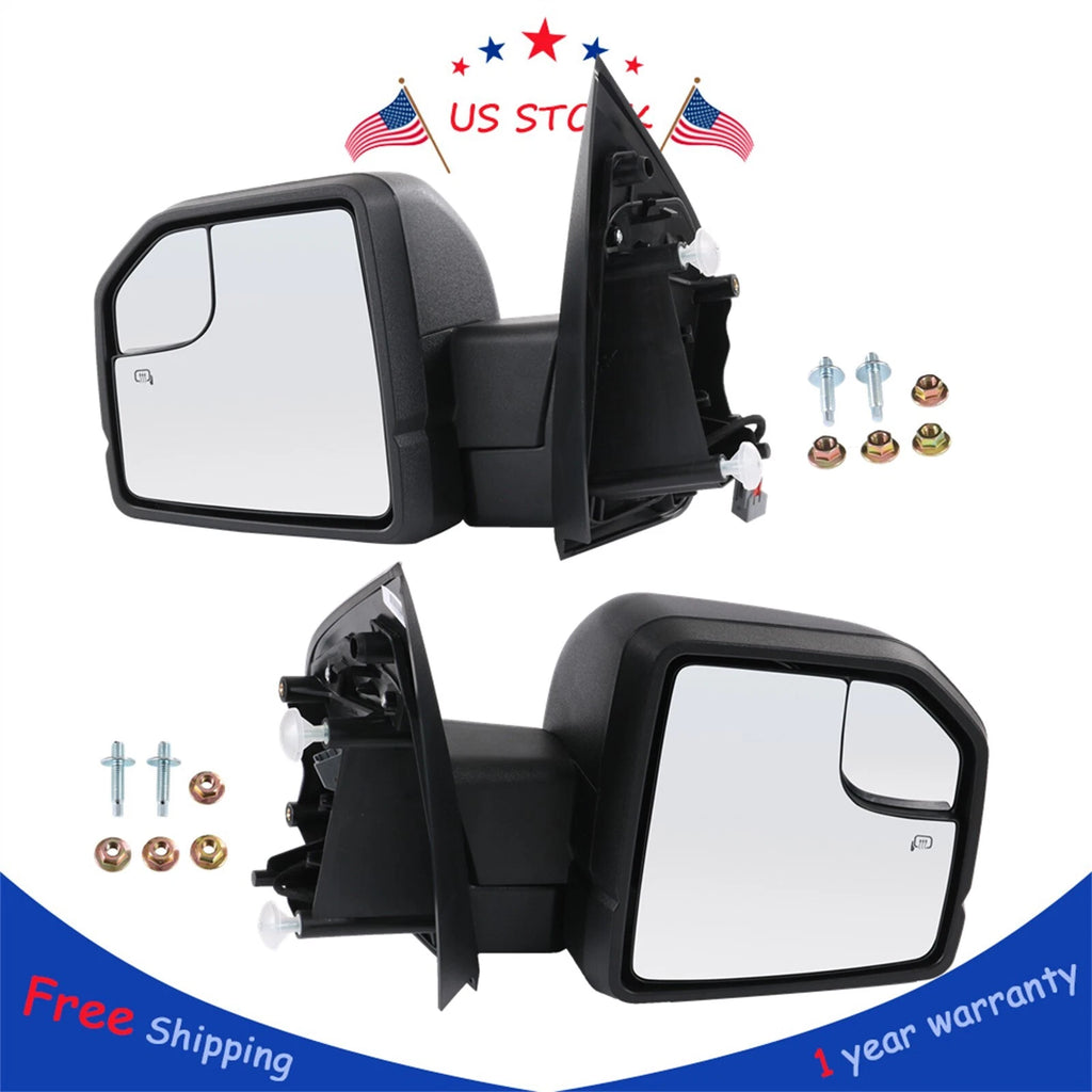 2X Power Heated LED Turn Signal Mirrors for Ford 