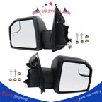 2X Power Heated LED Turn Signal Mirrors for Ford 