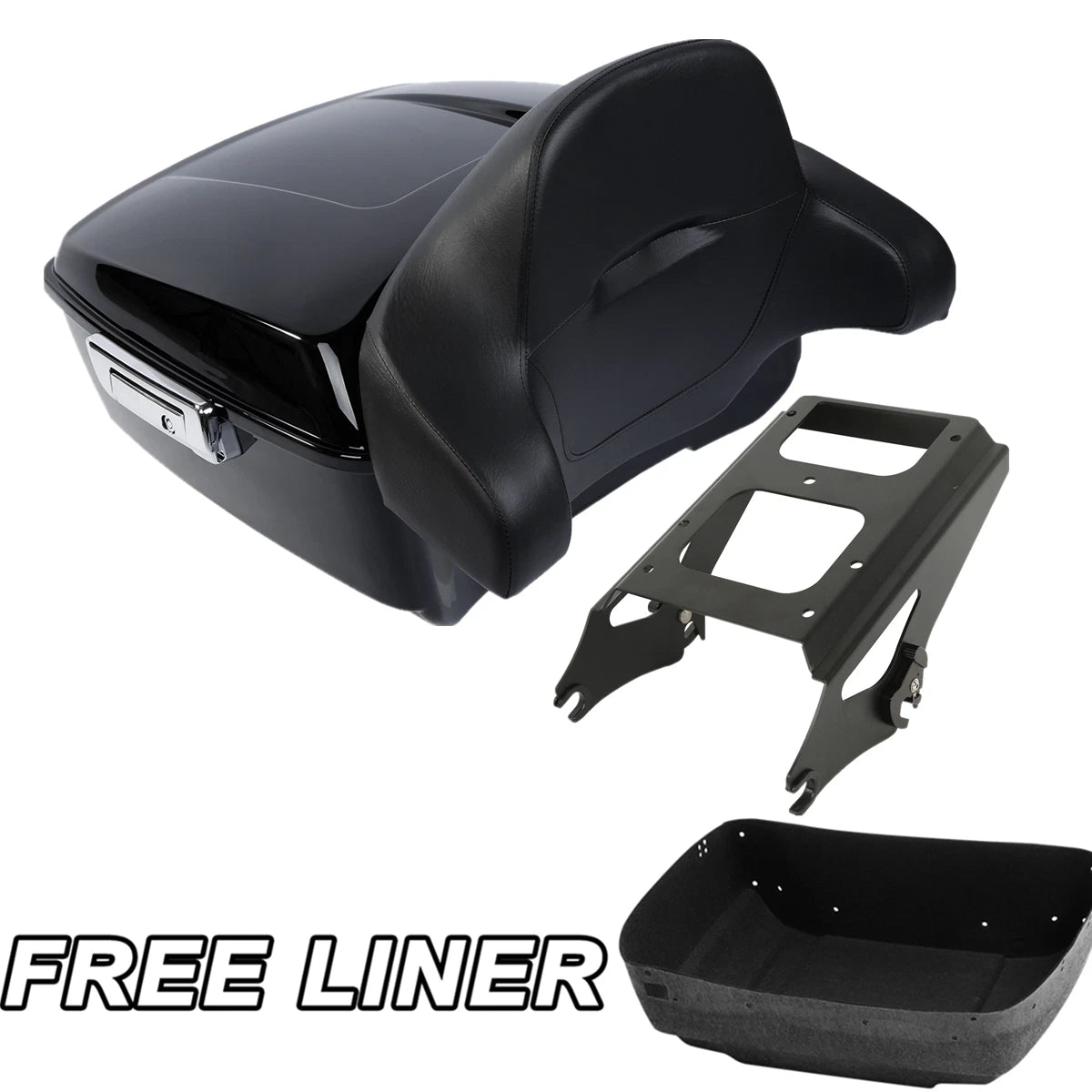 King Trunk Backrest with Mounting Rack for Harley Touring Electra Glide (2009–2013)