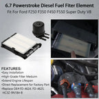 6.7 Powerstroke Diesel Fuel Filter for Ford F250 F350 F450 F550 (2017–2026) FD4625