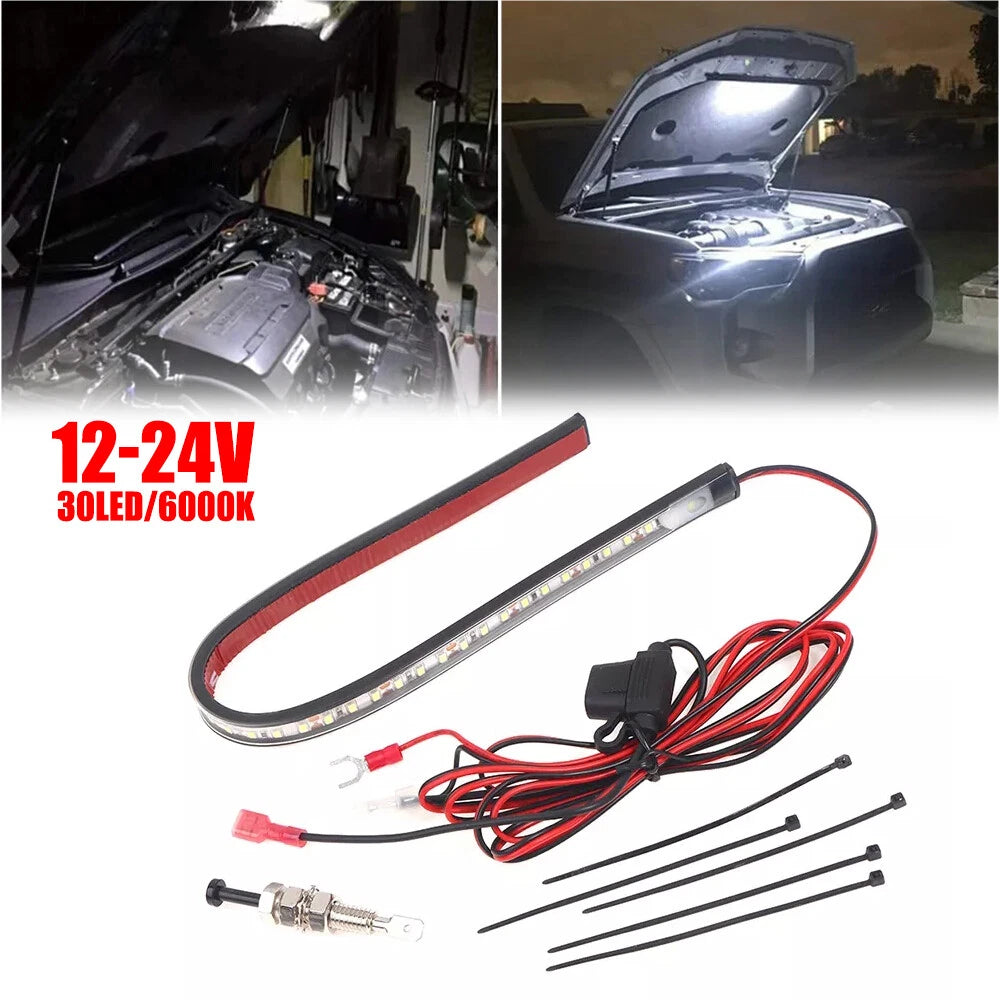 Universal White Under Hood LED Panel Light Kit for Any Vehicle
