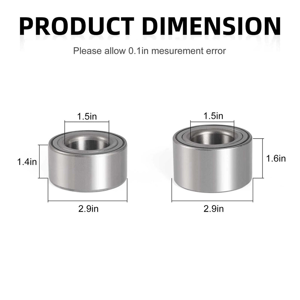 Front & Rear Wheel Bearings & Circlips for Kawasaki KRF1000 Teryx KRX 1000 (2020–2024)