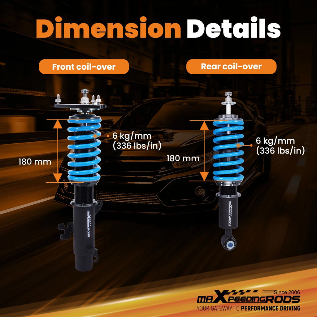 Coilover Lowering Kit for Mini Cooper R50 R53 (2002–2006) - Height Adjustable