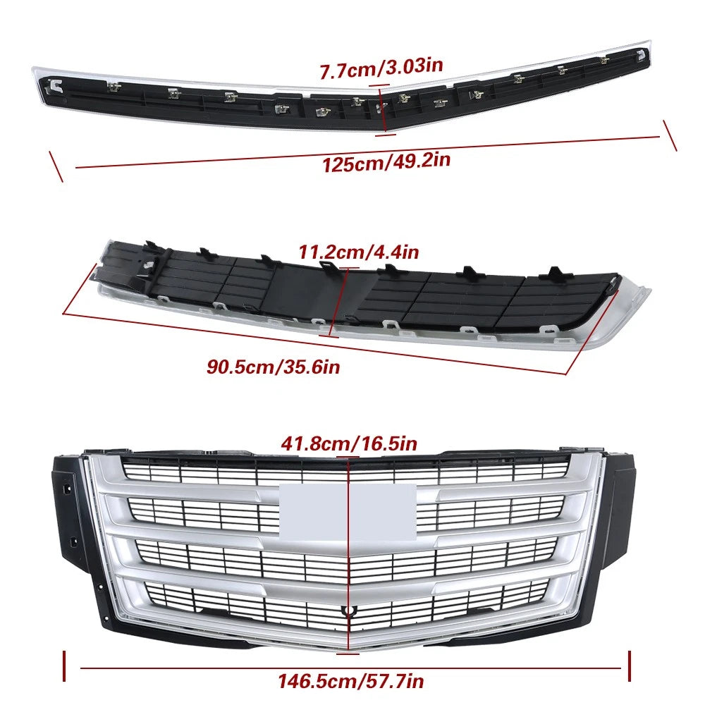 Front Bumper Grille & Hood Molding for Cadillac Escalade (2015–2020)