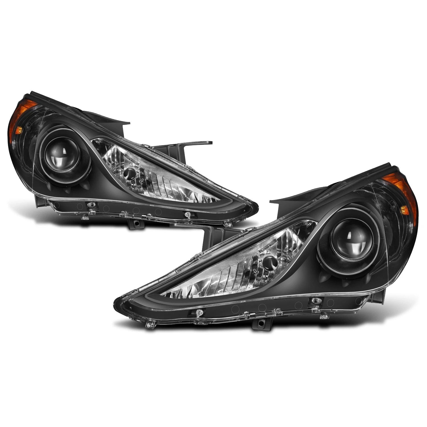 Projector Headlight for Hyundai Sonata (2011–2014) OE Replacement Amber Corner Black