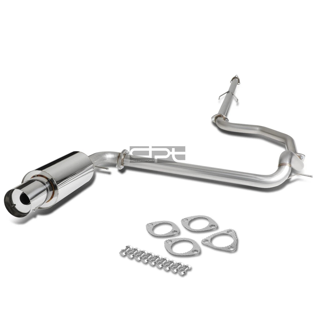 4" Round Muffler Tip for Honda Civic Ed Sedan (1989–1991) - Stainless Racing Catback Exhaust