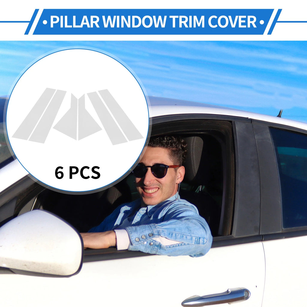 Set of 6 Door Pillar Window Trim for Kia Forte K3 (2019–2024) Chrome