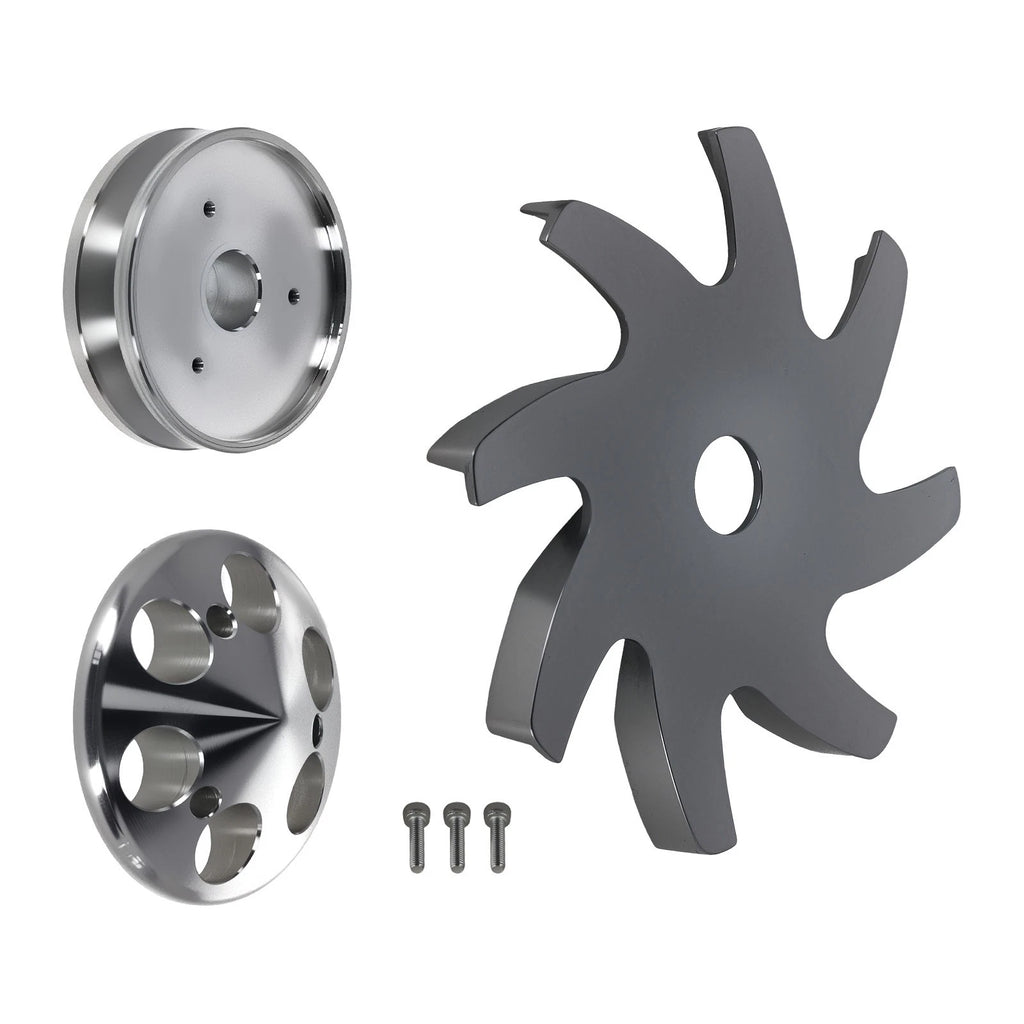 Billet Alternator Pulley Fan Kit for GM Chevy SBC BBC
