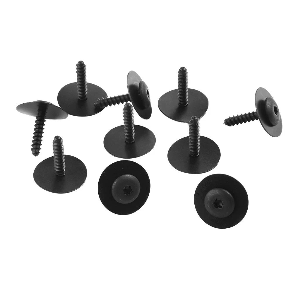 10pcs Black Screws 11570637 #8 for Buick (2008–2021) Plum Pot Head Liner Bolts