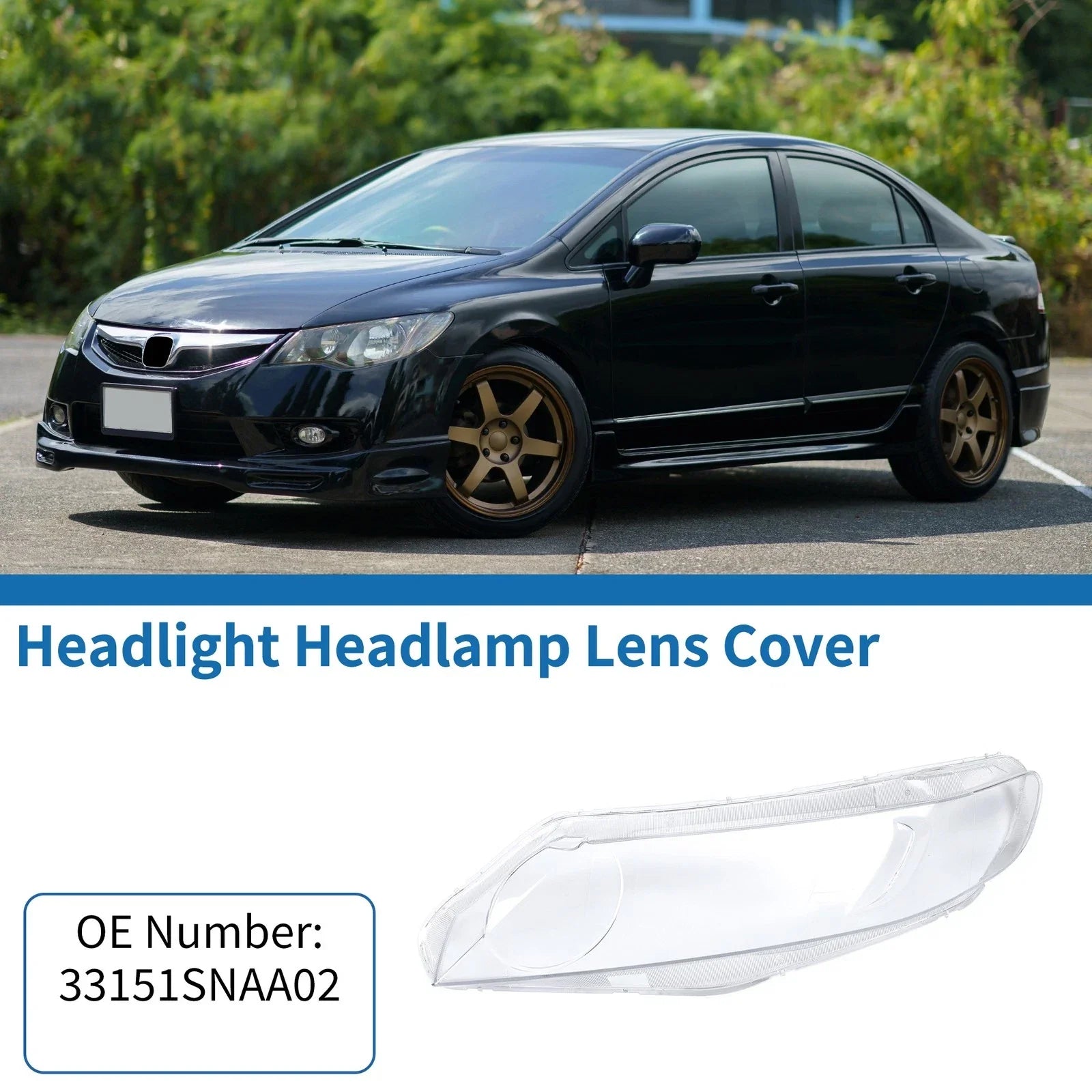 Car Front Left Headlight Lens Cover for Honda Civic (2006-2011)