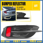 Left Rear Bumper Reflector & Bezel Trims for Honda Civic Sedan (2016–2021)