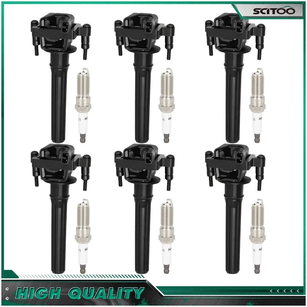 Set of 6 Ignition Coils & 6 Spark Plugs for Chrysler Cirrus Dodge Stratus (2001–2005)