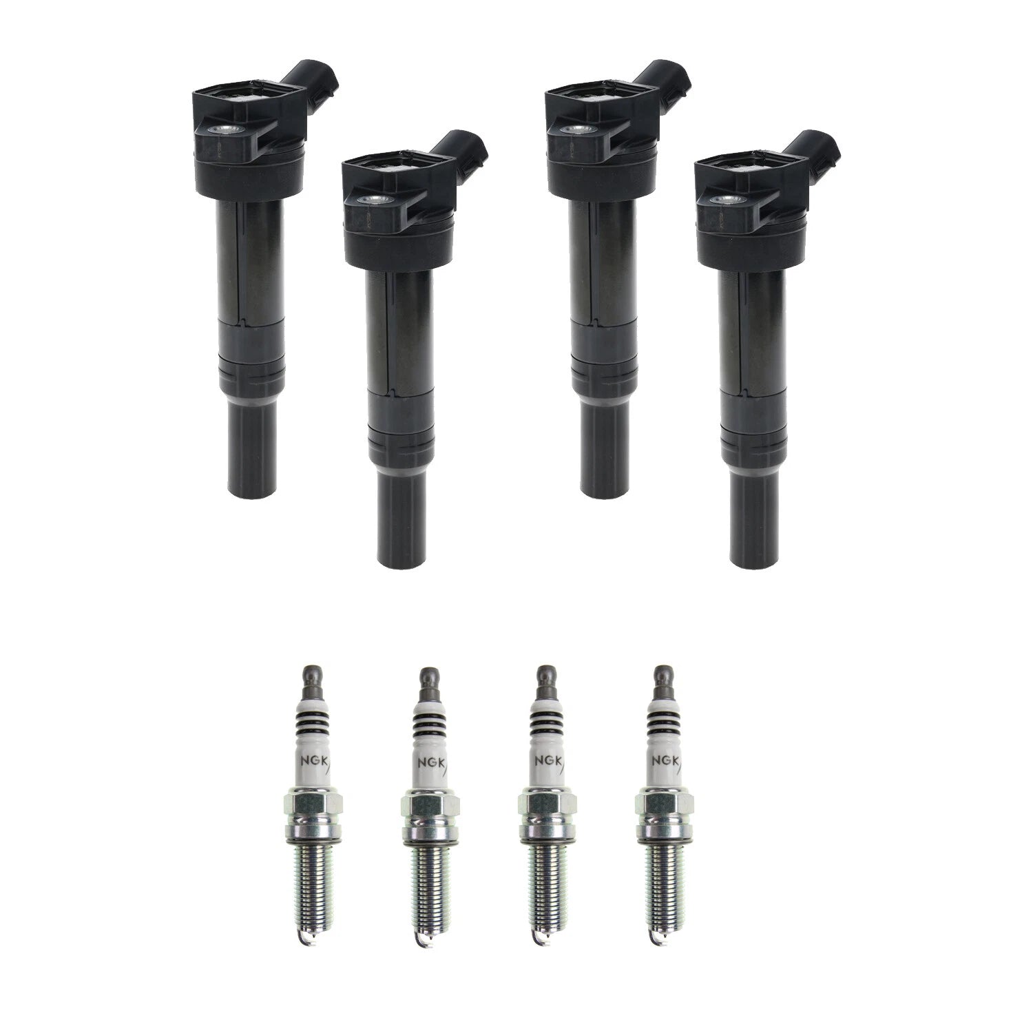 Set of 4 Ignition Coils & NGK Iridium Spark Plugs for Elantra Tucson (2011–2019)
