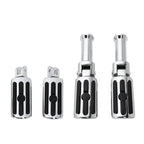 Chrome Driver & Passenger Footpegs Bracket for Harley Fat Boy (2018-2025)