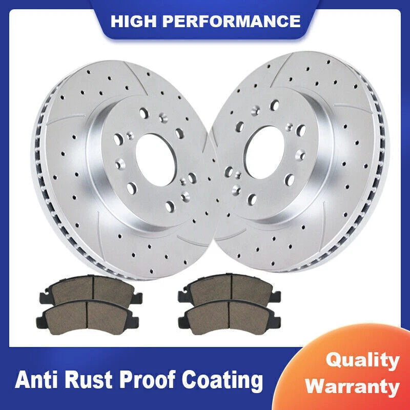 Front Brake Rotors + Ceramic Pads for Chevy Silverado GMC Sierra 1500 (2007–2023)