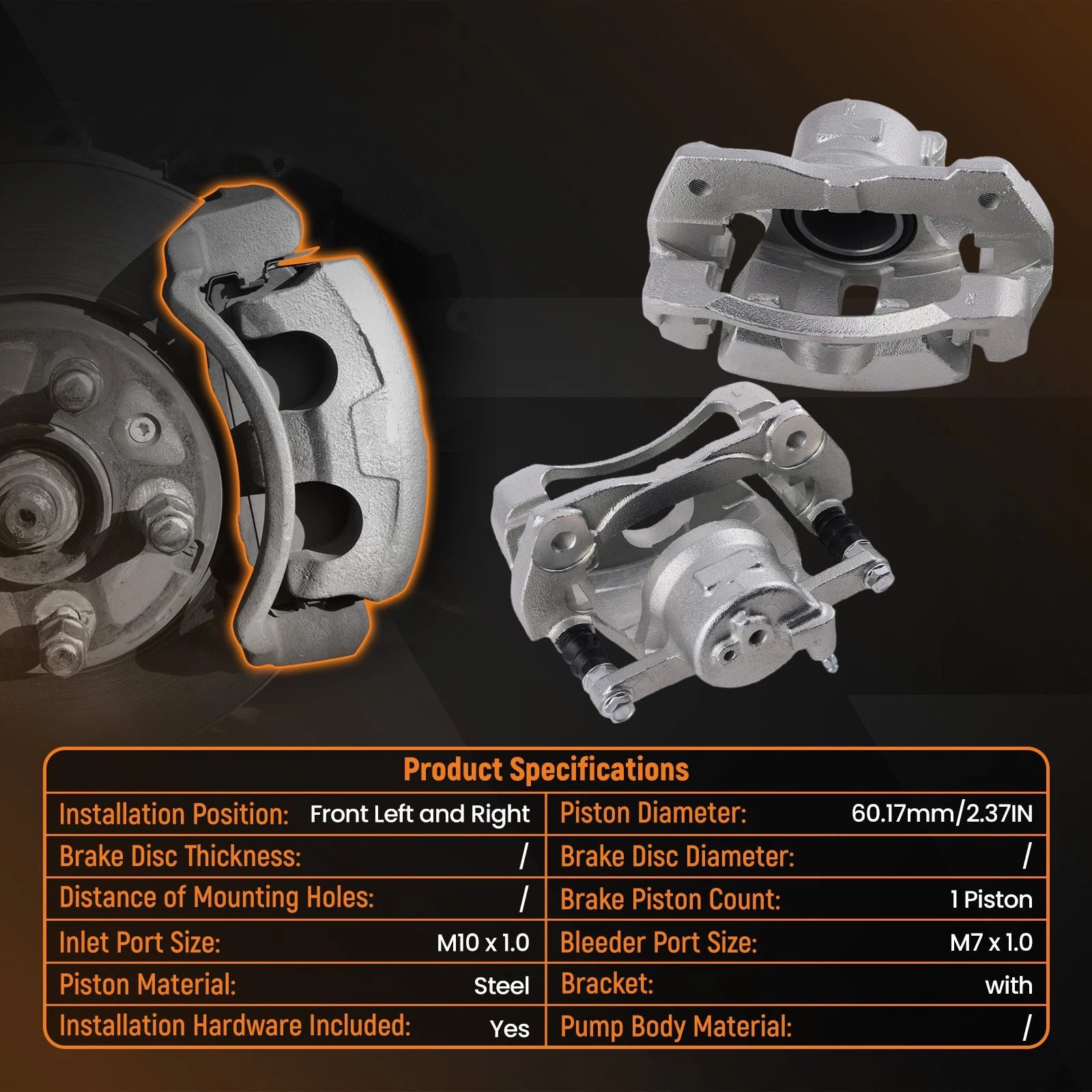 Front Driver Passenger Side Brake Caliper for Pontiac Vibe (2009–2010) 19-B3435