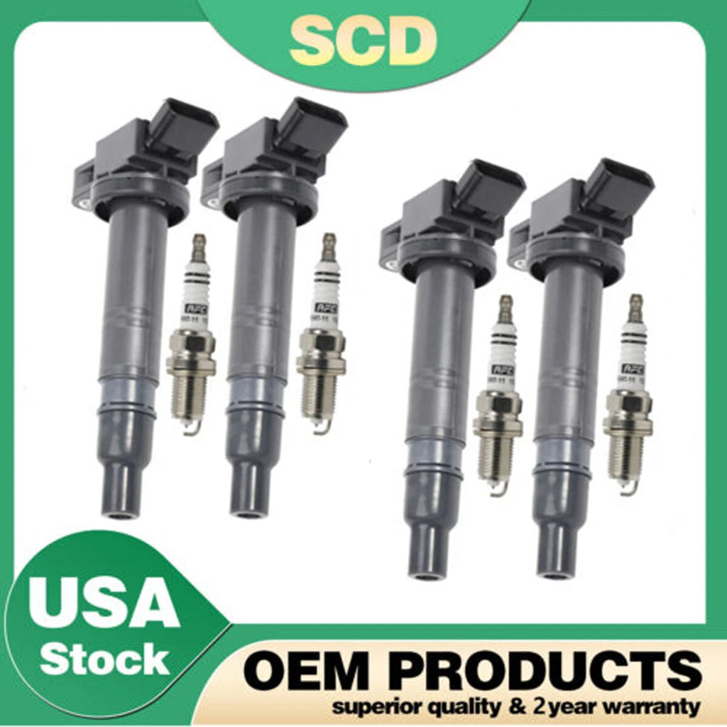 4X Ignition Coils & 4X Spark Plugs for Toyota Tacoma Camry 4Runner Lexus (1995–2023) UF495