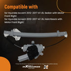 Front Right Window Regulator with Motor for Hyundai Accent (2012-2017)