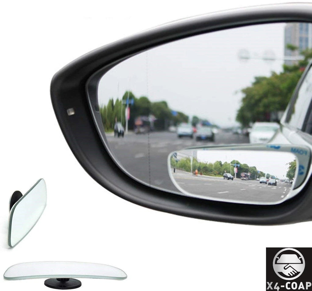 2X Wide Angle Convex Rear Side View Blind Spot Mirrors for Universal Fit
