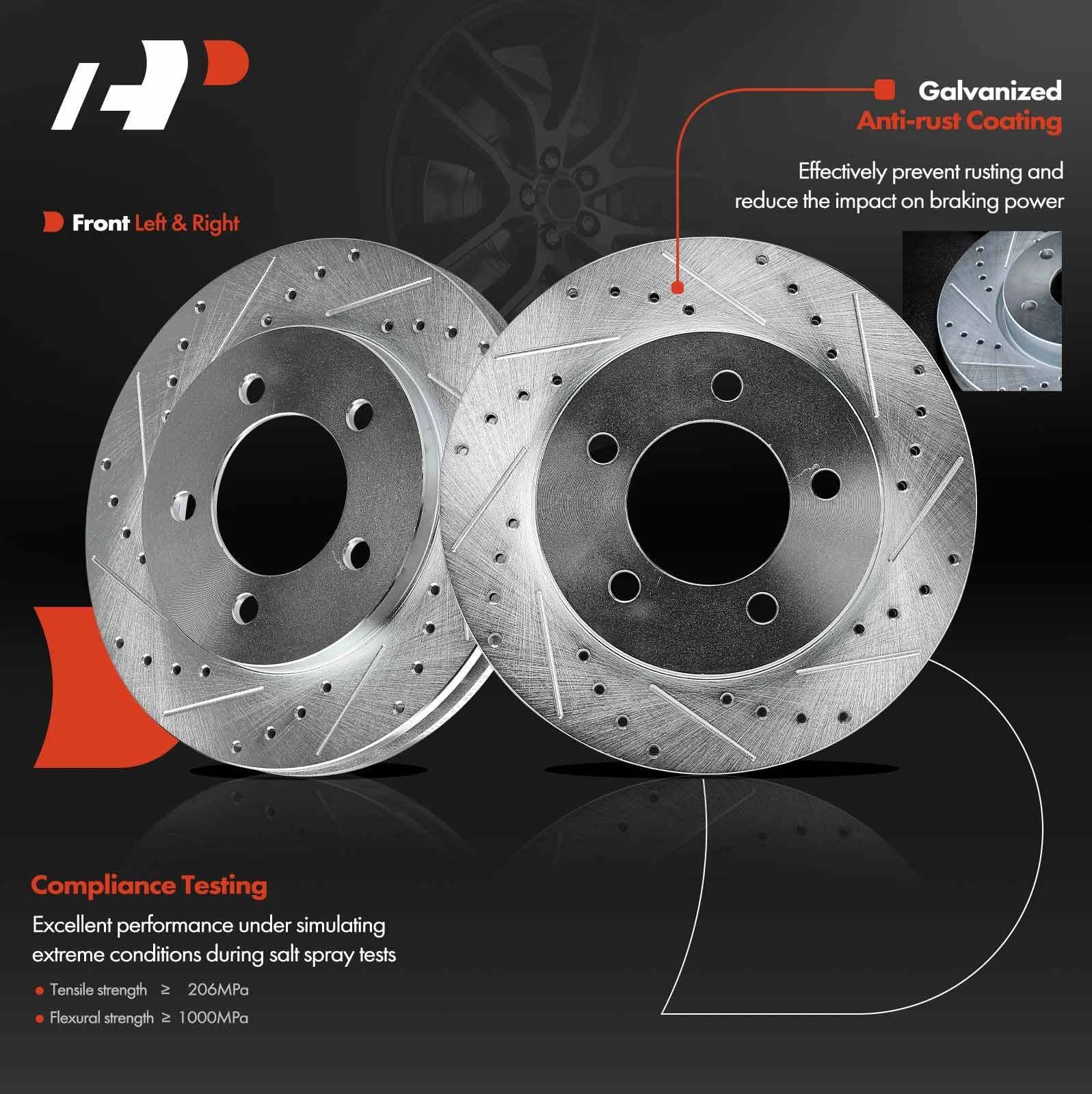 Front Drilled Brake Rotors & Ceramic Pads for Ford Expedition (1997–2002)