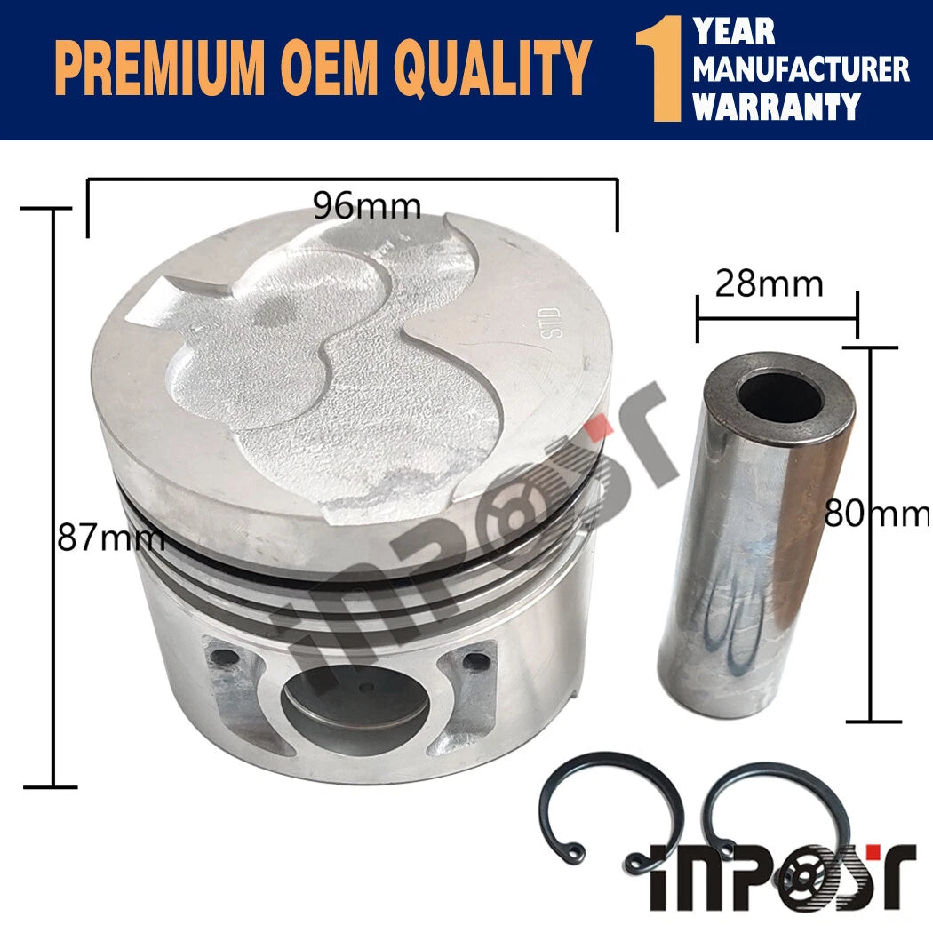 Set of 6 TD42 TD42T STD Pistons with Rings for Nissan Patrol Y60 (1995)