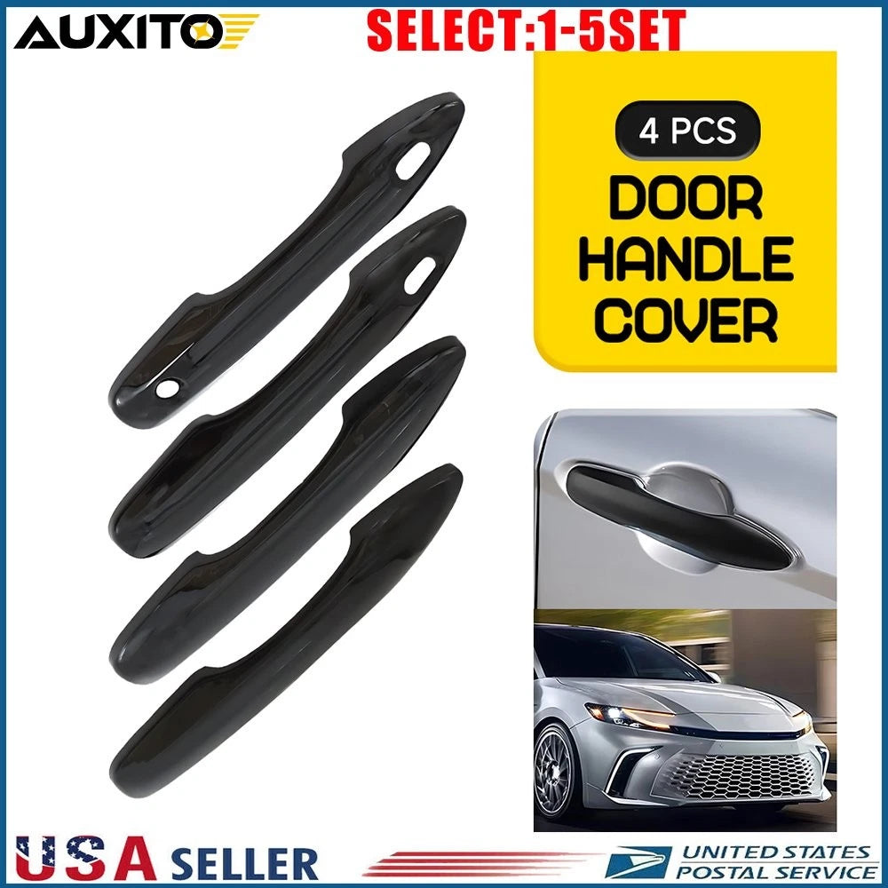 Gloss Black Door Handle Cover Cap for Toyota Camry (2018–2025)