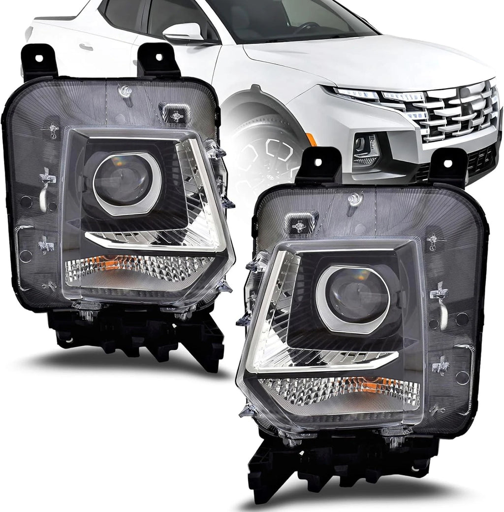 Set of 2 Headlight Halogen Assembly for Hyundai Santa Cruz (2022–2024)