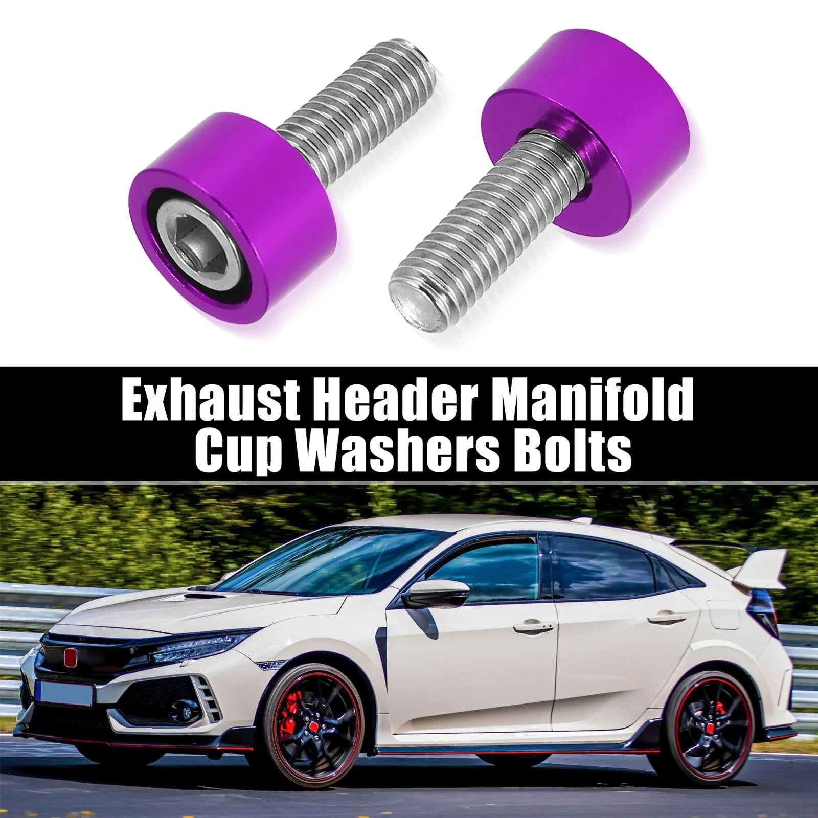 9 Pcs M8x1.25 Header Manifold Cup Washers Bolts for Honda Civic Acura 