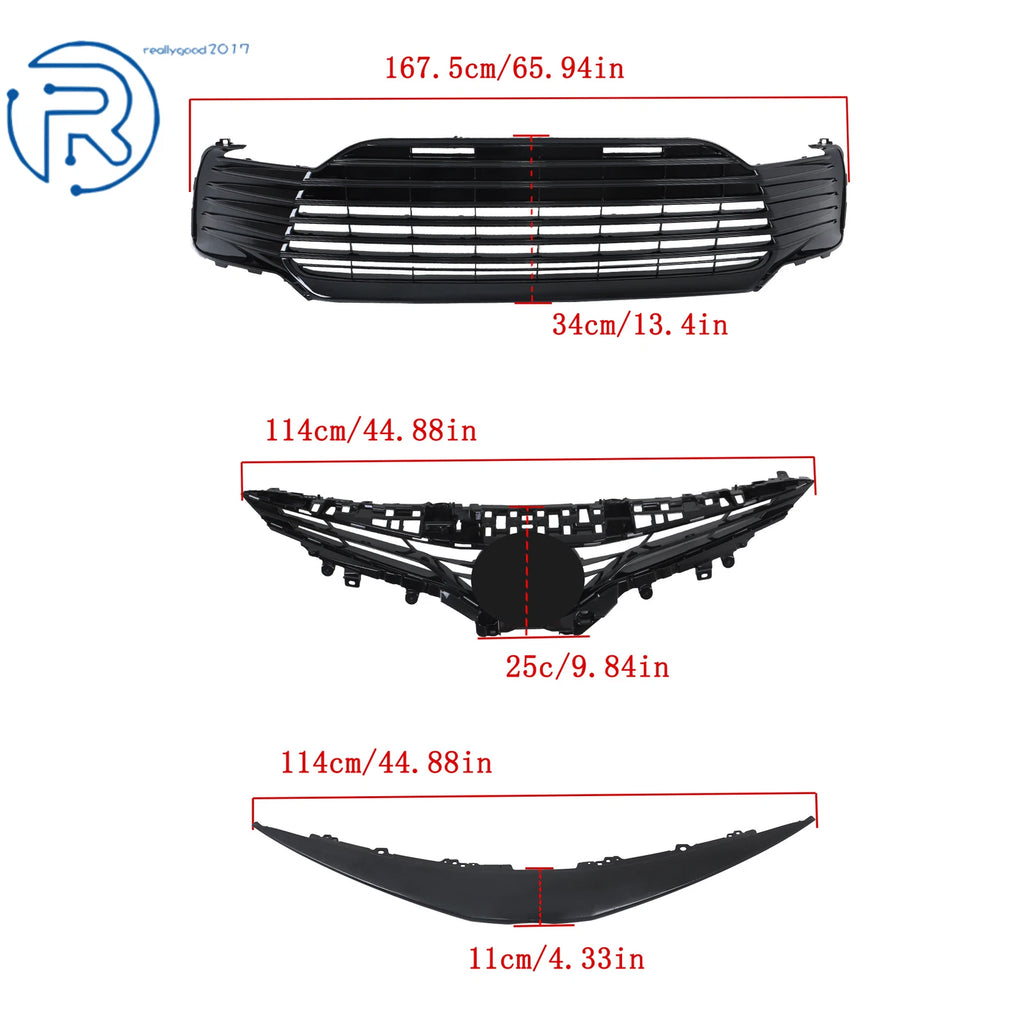 Front Grille and Cover Molding Set for Toyota Camry (2021–2022)