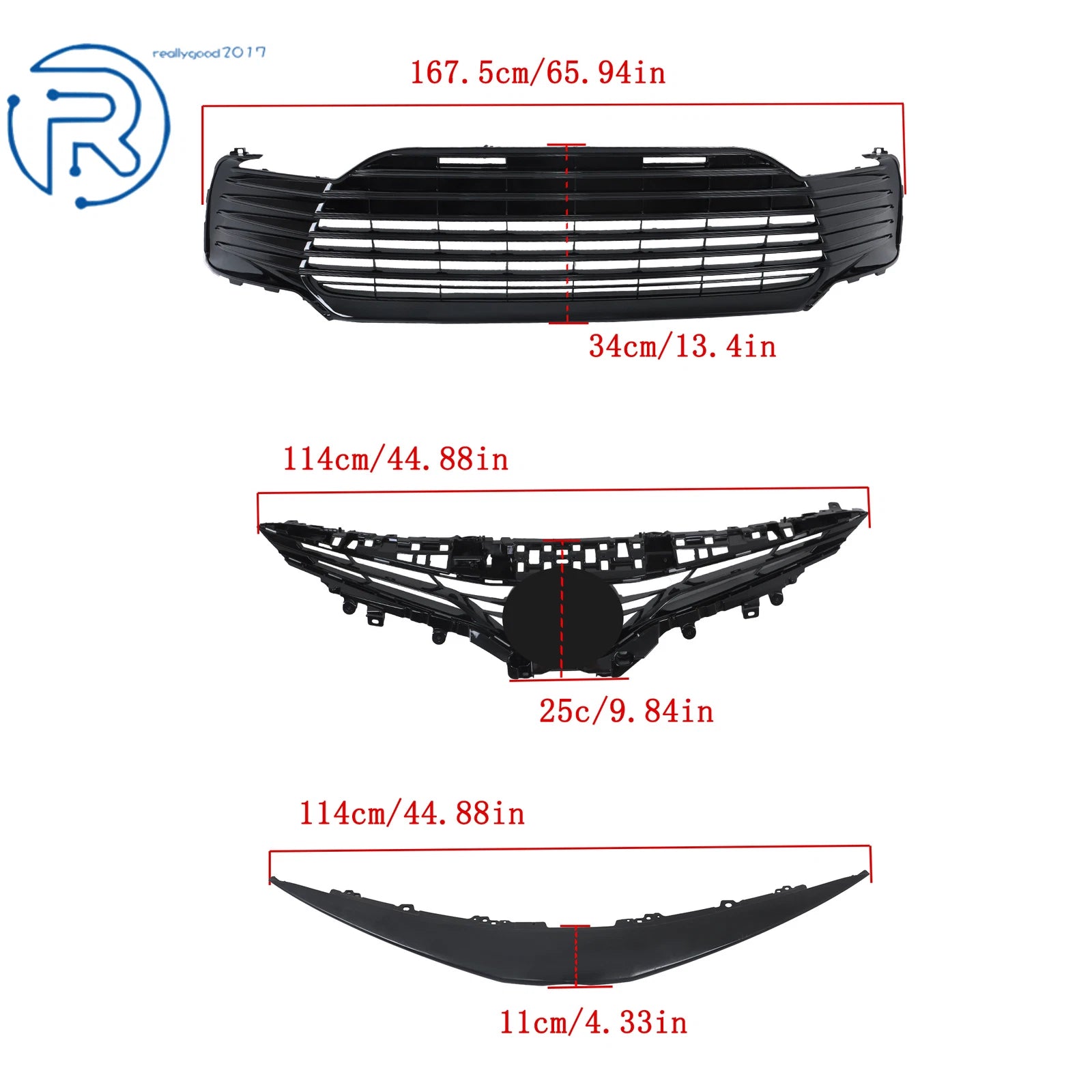 Front Grille and Cover Molding Set for Toyota Camry (2021–2022)