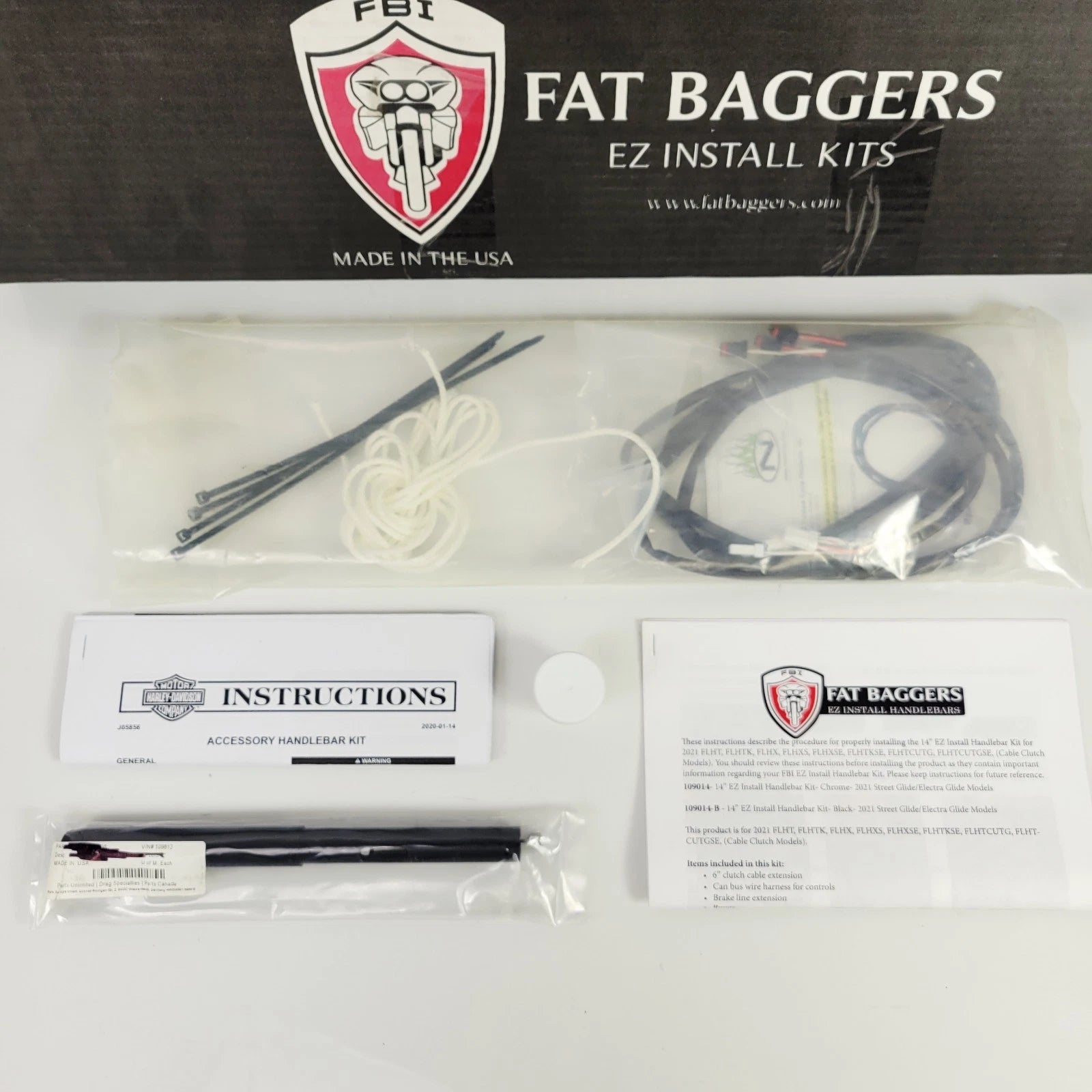 EZ Install Handlebar Kit +4" for Harley Touring (2021) 0662-0822 109012