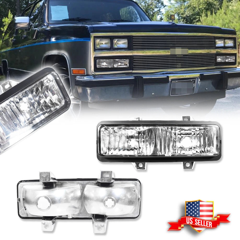 2X Clear Corner Marker Signal Lights for Chevy GMC Van Jimmy 