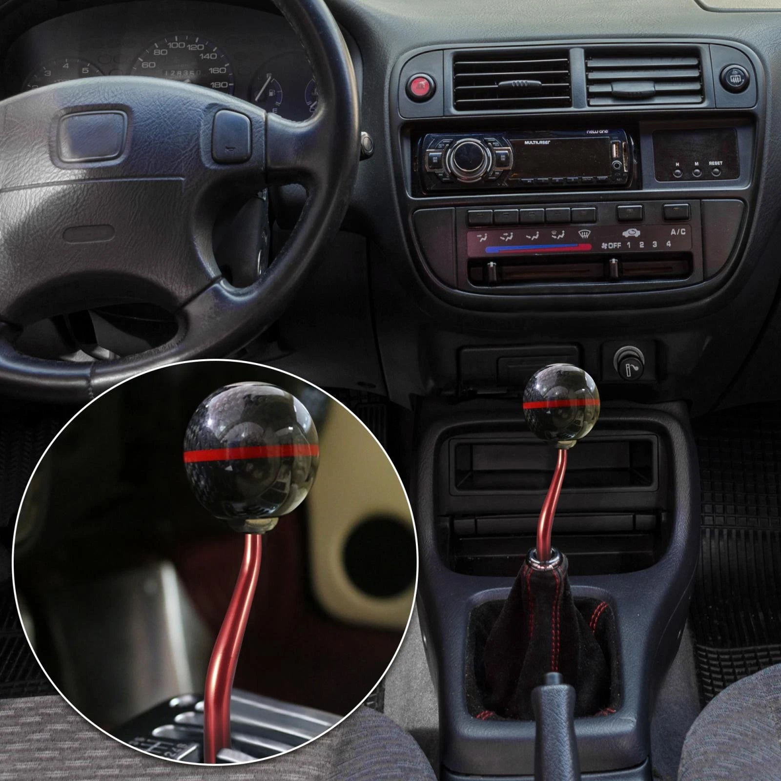 Dual Bend Short Throw Shifter Extension Rod for Honda Civic (1988–2000) Red
