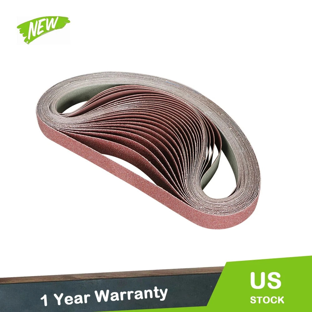 Set of 24 Sanding Belts for Belt Sander (30 in, Grit 60-400)