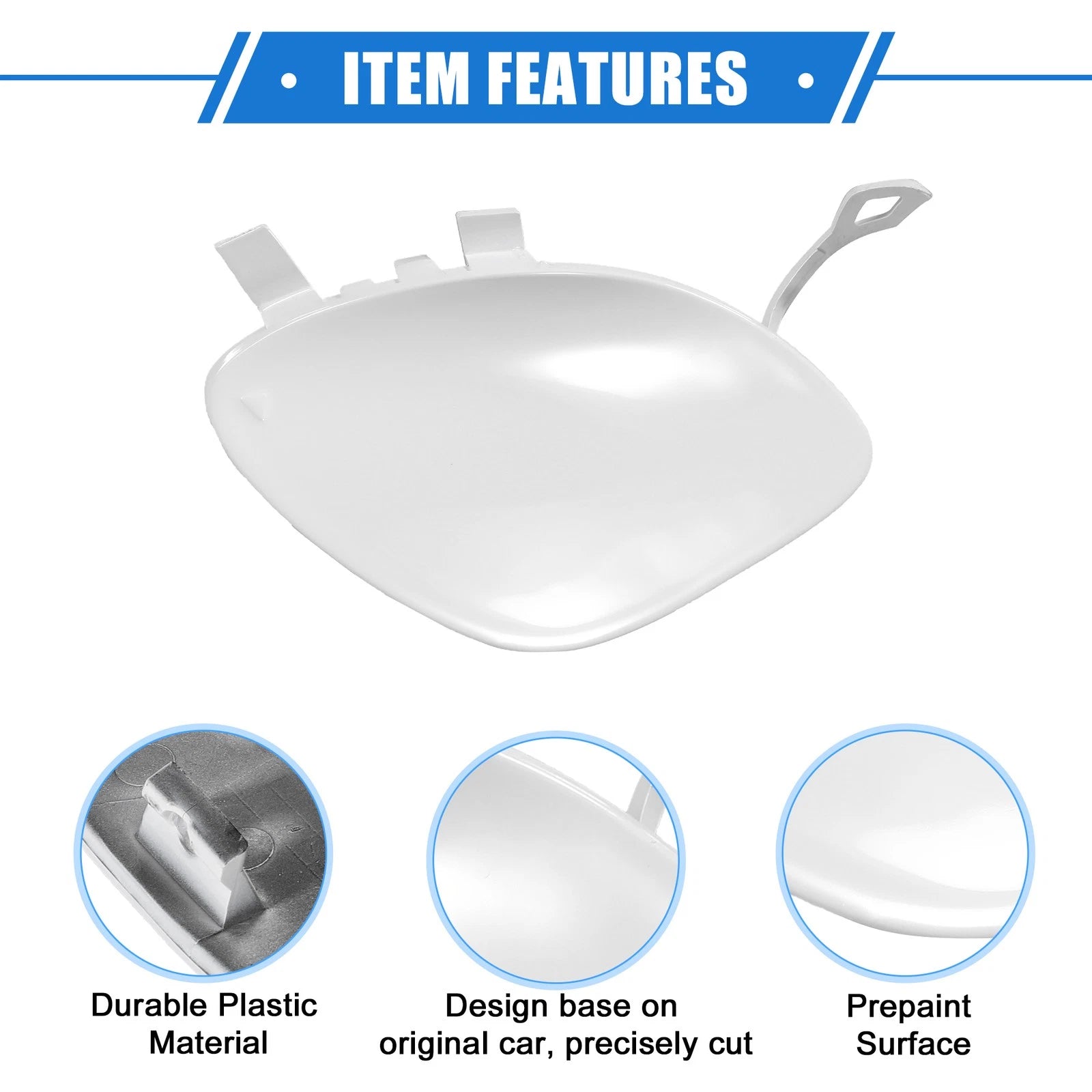 Tow Hook Eye Hole Cap for Mercedes-Benz E400 (2017–2018) White