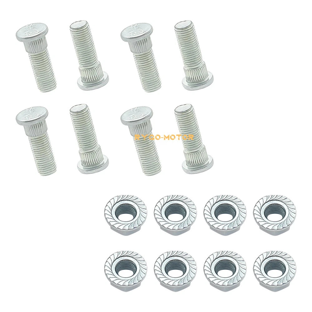 8 Pack Wheel Studs & Nuts for Polaris Scrambler 500 Ranger 500 Sportsman 500 6x6