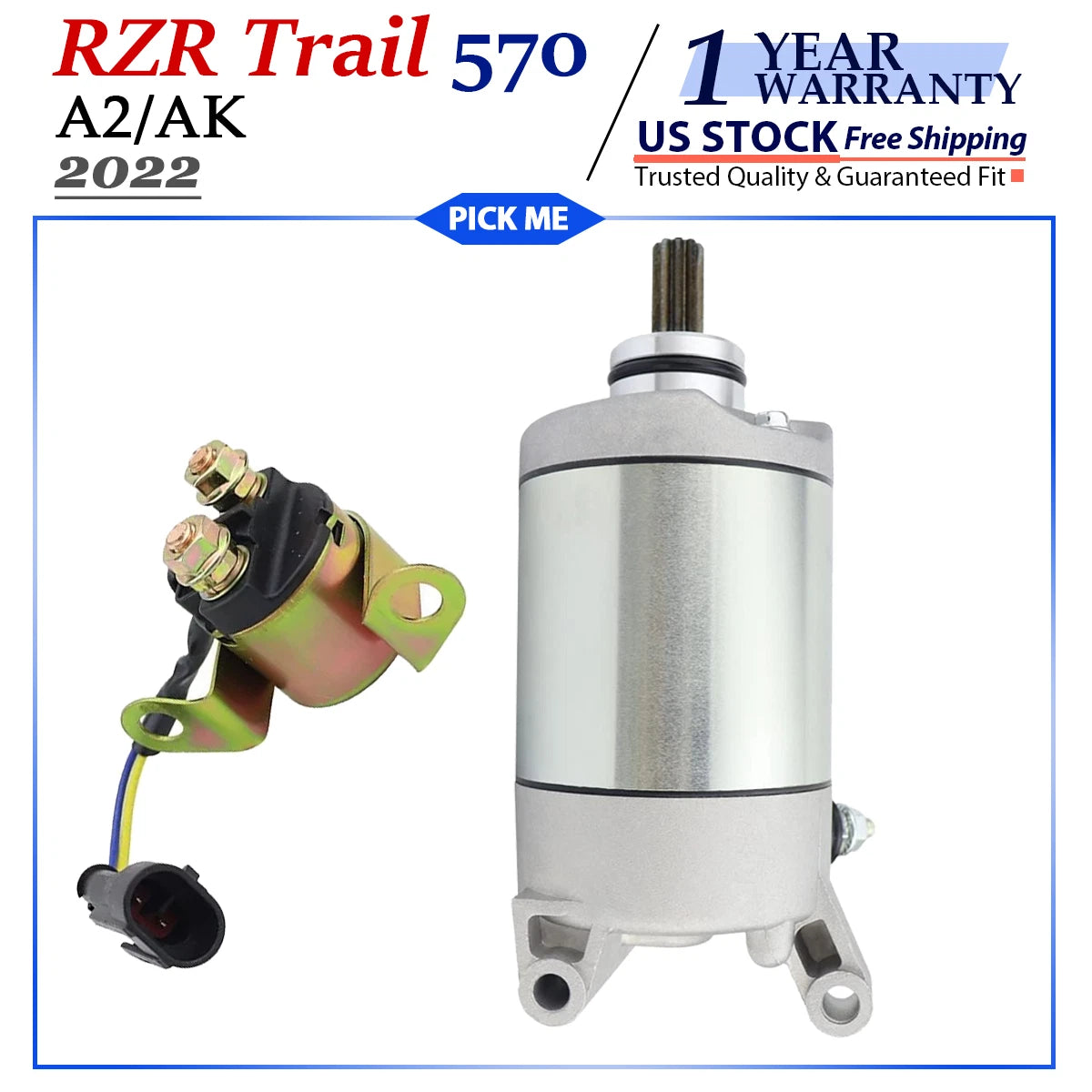 Starter with Relay for Polaris RZR Trail 570 (2022)