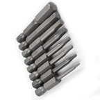 Set of 9 Hex Key Allen Bits for Impact Driver Power Drill