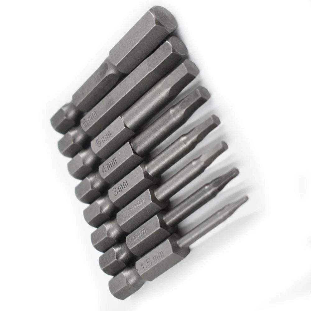 Set of 9 Hex Key Allen Bits for Impact Driver Power Drill