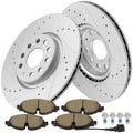 Front Brake Pads & Drilled Slot Rotors for Volkswagen Golf (2017)