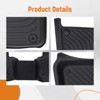 Set of 4 All Weather Floor Mats for Audi Q7 (2017–2025) Black TPE