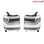 Set of 2 Headlights for Chevy Silverado 1500 (2016–2018) HID/Xenon LED DRL
