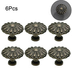 6X Antique Flower Shape Pull Handle Knob for Drawer Door Cabinet (N/A)